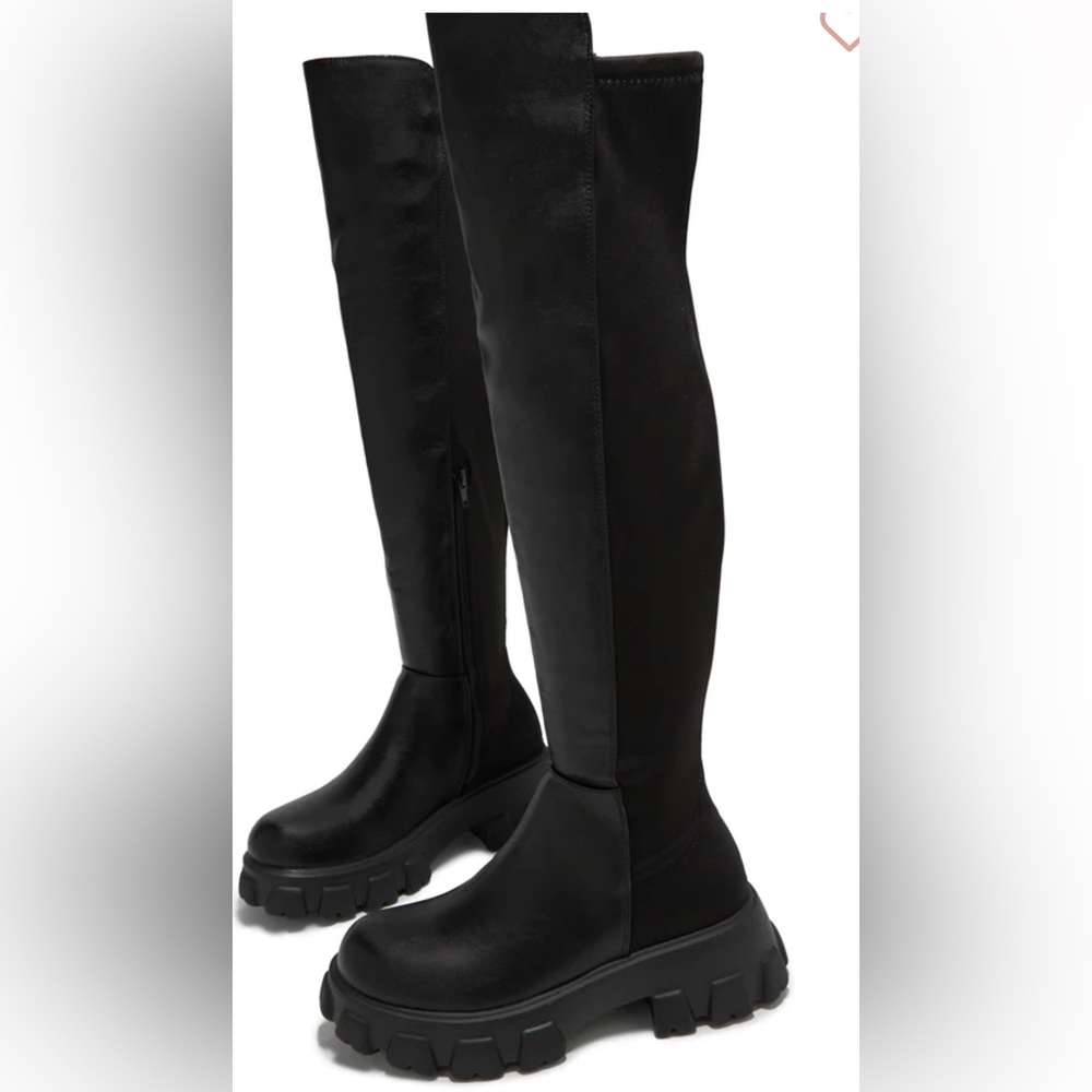 Bamboo over the knee chunky flat heel boots. Size 10